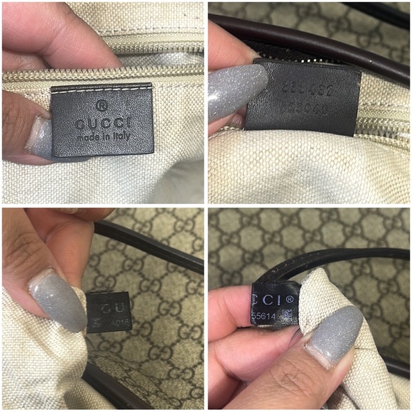 GUCCI GG Supreme Monogram Zippered Tote Dark Brown - Picture 12 of 12